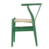 Tomile Wishbone Chaise en Y en bois massif avec 2 chaises (bois de hêtre, vert)