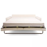 Oviala Canapé Convertible Tissu Bouclette 3 Places Blanc