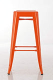 CLP Tabouret de Bar Joshua - Tabouret de Bar Industriel Empilable et Robuste - Repose-Pied Structure à 4 Pieds - Hauteur Siège 77 cm - Couleurs, Couleur:Orange