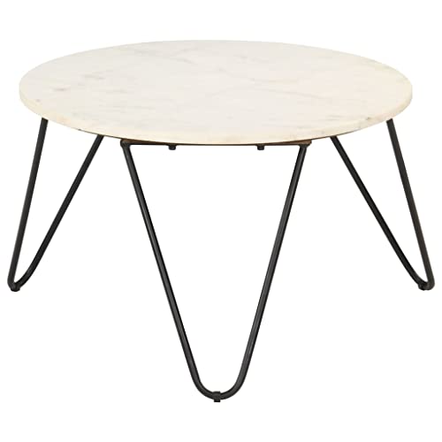 vidaXL Tavolino da Caffè Bianco 65x65x42 cm Pietra Vera Testura Marmo vidaXL Tavolino da Caffè Bianco 65x65x42 cm Pietra Vera Testura Marmo