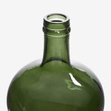 Vase Dame Jeanne 4L en Verre Lisse Couleur Vert Olive - Bouteille ou Carafe en Verre de Style Méditerranéen pour la Décoration de la Maison ou du Jardin comme Vase