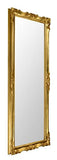 MO.WA Miroir Mural avec Cadre Classique Style Baroque Français Fini à la Main avec Feuille d'or. Mesure extérieure Cm.62x142 Fabriqué en Italie