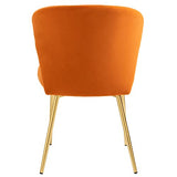 chaises de Salle à Manger Modernes en Velours - avec Pieds en métal doré - pour Salle à Manger, Cuisine, Le Salon (Lot de 2, Orange)