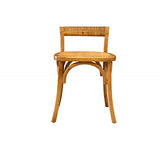 Biscottini frêne 88 x 50 x 44 cm Salle à Manger en Bois avec Finition Naturelle | Chaise de Cuisine Assise en rotin, Marron, 88x44x50 cm