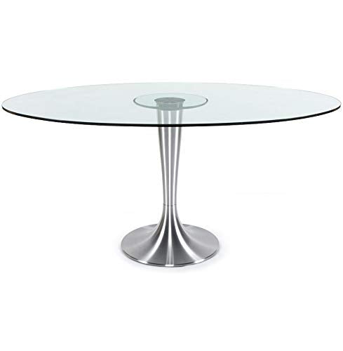 Alterego - Table à dîner design 'KRYSTAL' ovale en verre - 160x108 cm