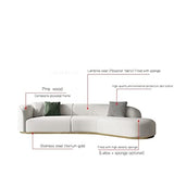 TABKER Canapé Arc Shape Modern Corner Sofas for Living Room Home Furniture Chaise Golden Metal Frame