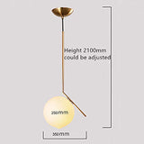 MZStech Moderne Mode Suspension Lampe Fer Verre LED Luminaire Suspension Boule Verre Vec Du Métal Doré(25CM)