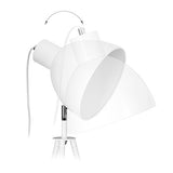 Relaxdays 10021293_49 Lampadaire 3 Pieds Luminaire Spot Projecteur 1 Feu Lampe Trépied HLP env. 130 x 53 x 53 cm, Blanc, Métal, 40 W