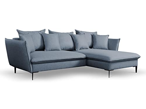 Canapé d Canapé d'angle Convertible en Tissu Bleu Marine Lazare de PASCAL MORABITO - Angle Droit