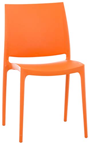 Chaise de Jardin Maya en Plastique Empilable - Chaise de Cuisine Résistante aux UV, Chaise de Bistro - avec Capacité de Charge Max. 160 kg:, Couleurs:Orange