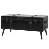 Table basse de coffre de voyage, table basse rectangulaire en bois noir assemblage facile pour placer des objets décoratifs pour la maison