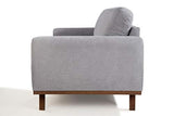 Soliving Perez Fauteuil Design Contemporain Tissu Gris Clair et Pieds en Bois Massif