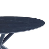 Casa Vital MELISANA Table à manger ovale Noir mat avec motif marbré 160 x 90 x 76 cm Charge maximale 50 kg
