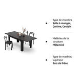 MOBILI FIVER, Table Extensible Cuisine, Easy, Frêne Noir, 140 x 90 x 77 cm, Mélaminé, Made in Italy