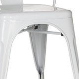 hjh OFFICE 645022 Chaise bistrot VANTAGGIO Comfort Métal Blanc, Chaise au Style Industriel, empilable