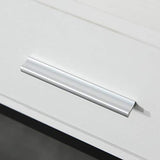 HOMCOM Console Table d'appoint Design dim. 120L x 34l x 81H cm 2 tiroirs métal Noir Panneaux Particules Blanc