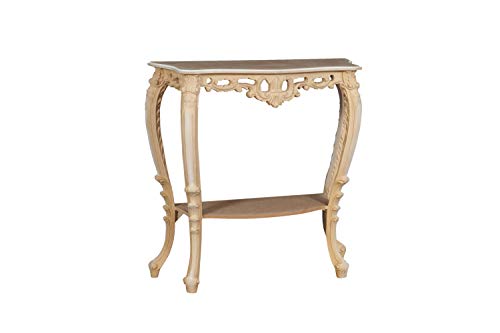 Biscottini Console Baroque 87x33x87 cm Made in Italy | Console Chambre | Table Console Bois