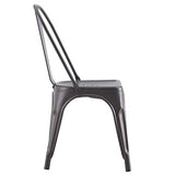 Chaise de salle à manger en métal Chaise de jardin 4 pièces Chaise de salle à manger en acier moderne industrielle Chaise de cuisine Tolix Chaise empilable en métal Chaise d'extérieur intérieure Noir