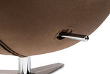 furnigo | Fauteuil design en forme d'oeuf, reproduction, intemporel, beaucoup de couleurs, velours - velours (brun foncé)