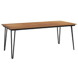 ZEYUAN Table Haute Exterieur,Table De Jardin Exterieur,Hesperide Table,Table de Jardin avec Pieds épingle à Cheveux 200x90x75 Acacia