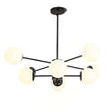 Lustre Suspendu Style Spoutnik Doré Avec Abat-jour Verre Laiteux - 5 Ou 13 Bras, Hauteur Réglable, Ampoules G9 Non Incluses - 4