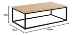 HOMIFAB Table Basse Industrielle 110x60x34 cm Noir et Effet chêne - Collection Brixton.