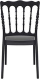 Lot de 4 chaises empilables Napoleon en Polypropylene Noir