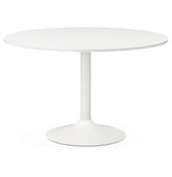 Alterego - Table de Bureau/à Diner Ronde 'Orlando' Blanche - Ø 120 cm