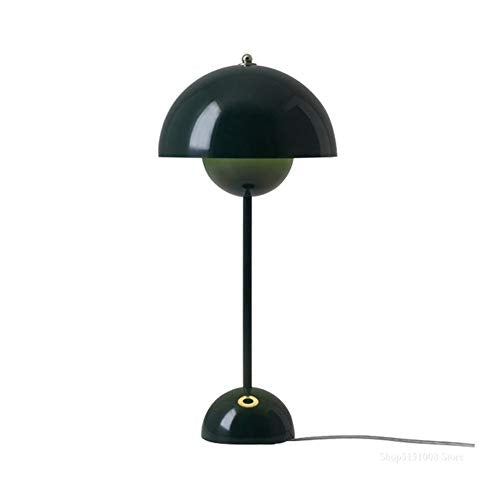 XWZH LED Moderne Lits Chambre Lampe de Table Flowerpot Laqué Lampe de Table de Lecture Bureau Lumière for la décoration intérieure Luminaires d'intérieur Luminaire (Lampshade Color : Blackish Green)