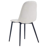 IDIMEX Lot de 4 chaises Alvaro pour Salle à Manger ou Cuisine avec 4 Pieds en métal Noir et Assise capitonnée, revêtement synthétique Blanc