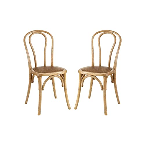 Tousmesmeubles Duo de Chaises Bois Naturel - Brett : Bois - L 42 x l 41 x H 89 cm - Neuf