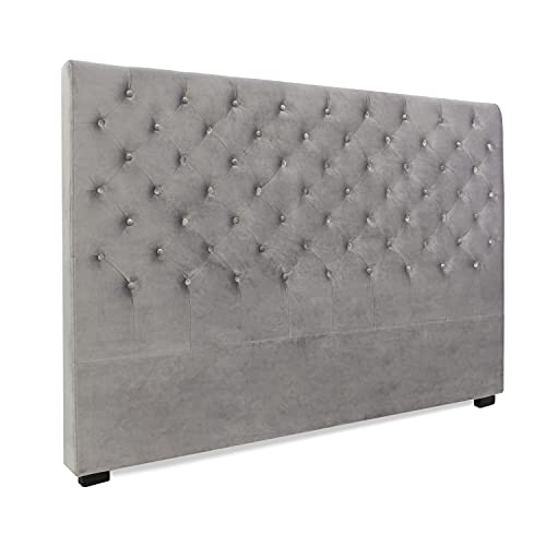 INTENSE DECO Tête de lit capitonnée Constance 180cm Velours Gris INTENSE DECO Tête de lit capitonnée Constance 180cm Velours Gris