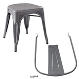 Amazon Basics Lot de 4 chaises de salle à manger en métal - Gris foncé