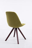 Chaise De Salle A Manger Toulouse en Tissu I Chaise Visiteur Style Scandinave avec Dossier Et Assise Rembourrés I Piètement Bois Rond, Couleur:Vert, Couleur du Cadre:Cappuccino