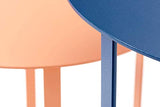 Chaji Kun Set De Table Latérale en Métal for Un Canapé-Jardin Balcon Pêche Et Bleu Foncé - Table Basse Ronde Protection environnementale