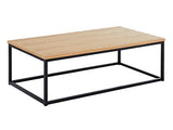 HOMIFAB Table Basse Industrielle 110x60x34 cm Noir et Effet chêne - Collection Brixton.