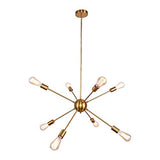 ENCOFT Sputnik Lustre Moderne 8 Lumières E27 Base, Suspension Satellite Luminaire en Métal Lampe pour Chambre Cuisine Restaurant, Or Sans Ampoules