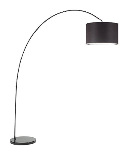 Lampadaire à arc modèle 6304N Perenz Cette lampe de sol est fabriquée avec une monture en métal peint blanc et abat-jour en tissu noir. Lampadaire à arc modèle 6304N Perenz Cette lampe de sol est fabriquée avec une monture en métal peint blanc et abat-jour en tissu noir.