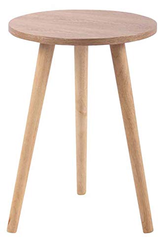 CLP Table d CLP Table d'Appoint Kolding I Table Basse Plateau Ronde en MDF Hauteur de la Table 56 cm I 3 Pieds en Bois de Caoutchouc I Couleur:, Couleur:Nature, Taille:40 cm