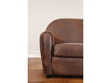 Vente-unique Fauteuil Microfibre Aspect Cuir Vieilli Club Victory II