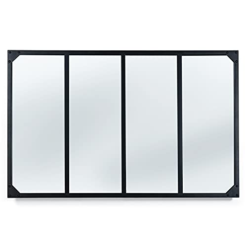IDMarket - Miroir verrière 4 Bandes Design Industriel 110x70 cm