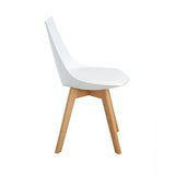 Homeinart Ajie Lot de 4 Chaise de Cuisine pour Salle à Manger Design scandinave avec Assise rembourrée avec Pieds en Bois de hêtre Massif - Blanc