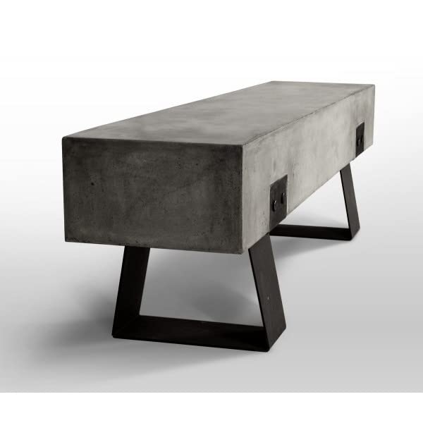 Mathi Design MATHI DESIGN Beton - Banc Beton et Acier Noir L160 – Shop Planète Déco