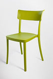 SARETINA Chaise polypropylène design empilable, pour salle à manger, bar et cuisine, aussi pour extérieur - 8 couleurs (4, vert acide)