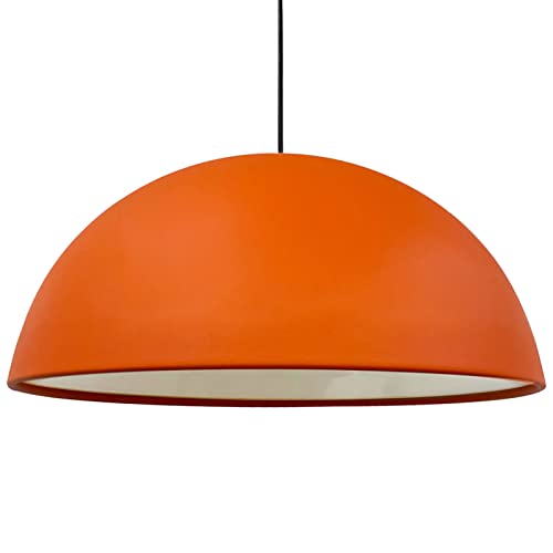 bamyum Suspension Luminaire en Metal de 50 cm, Plafonnier Vintage, Lustre Salon, Cuisine, Chambre, Salle à Manger, Couloir, Lampe Ronde E27, Suspension Luminaire, Éclairage Intérieur, Orange