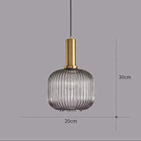 MZStech Lampe suspendue moderne, suspension en verre gris avec douille de suspension en cuivre doré