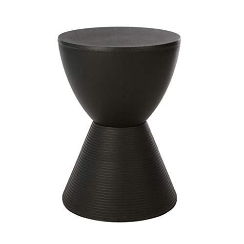 ZXCASDF De Rangement en Plastique Repose-Pieds Tabouret Dressing Chaise Rembourrée Vanity Ronde Ottoman Pieds en Plastique Filetés pour La Maison Salon Chambre,Noir