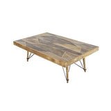 Deco 79 47"/16" Wood And Metal Coffee Table, 47" x 16", Brown/Black