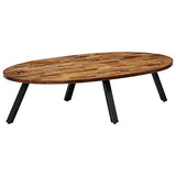 vidaXL Table Basse Teck Recyclé Massif Ovale Meuble de Salon Table de Canapé