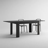 MOBILI FIVER, Table Extensible Cuisine, Easy, Frêne Noir, 140 x 90 x 77 cm, Mélaminé, Made in Italy